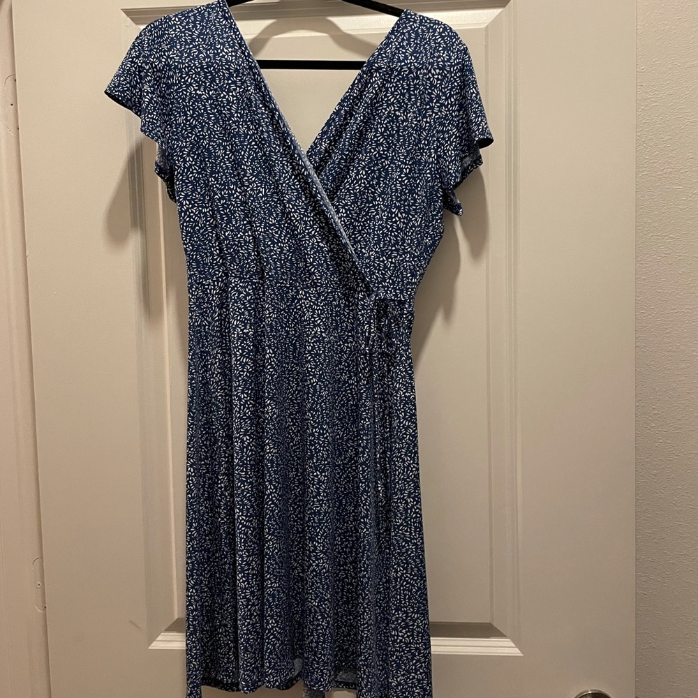 Spotted Blue wrap dress